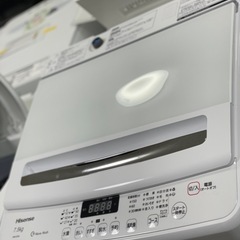 送料・設置込み可　洗濯機　7.5kg Hisense 2022年【分解クリーニング済み】の画像