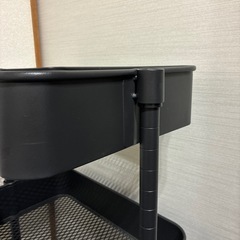 山善　スチールワゴン　3段　ブラック(黒)の画像