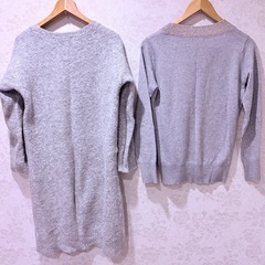 👗【秋冬に◎ニット2点セット】ユニクロのふんわりワンピ＋ZAMPAの華やかニット（レディースM）の画像