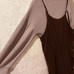 🍂【ナチュラル×大人フェミニン】earth music&ecologyリブニット×ROSE BUDキャミオールインワン✨2点セットの画像