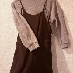 🍂【ナチュラル×大人フェミニン】earth music&ecologyリブニット×ROSE BUDキャミオールインワン✨2点セットの画像