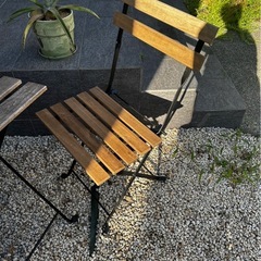 IKEA TÄRNÖ/テルノー 屋外用折りたたみテーブル＆チェア2脚セット（木製）の画像