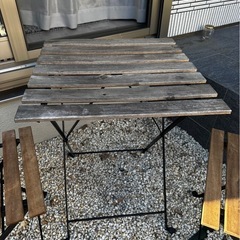 IKEA TÄRNÖ/テルノー 屋外用折りたたみテーブル＆チェア2脚セット（木製）の画像