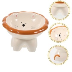 【美品】猫用フードボウル 陶器 (🦁・🐼)の画像