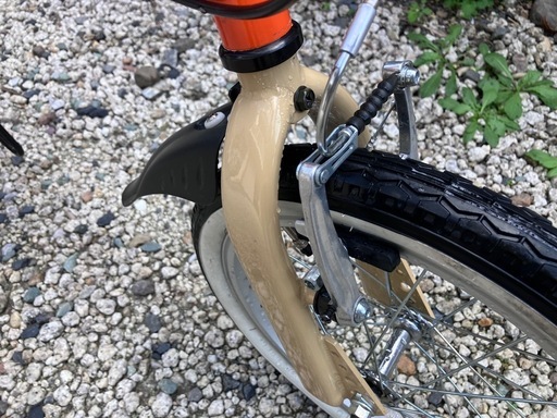 665、【美品】折りたたみ自転車16インチ橙茶