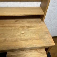 無印　学習机机4点セット（デスク、キャビネット、上置き、椅子）の画像