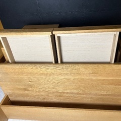 無印　学習机机4点セット（デスク、キャビネット、上置き、椅子）の画像