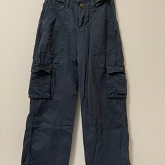 ネイビー カーゴパンツ ベルト付き 綿100％の画像