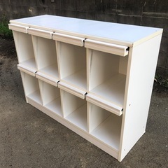 フラップシェルフ ディスプレイラック  マガジンやレコードなどディスプレイ収納 110cm×40cm×高さ85cmの画像