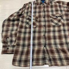 シャツ　トップス　チェックシャツ 長袖シャツ ブラウン系 カジュアルの画像