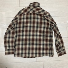 シャツ　トップス　チェックシャツ 長袖シャツ ブラウン系 カジュアルの画像