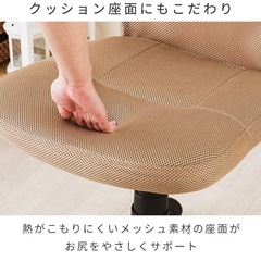 ドウシシャ カリーノ メッシュチェア 腰当てクッション付き ランバーサポートの画像