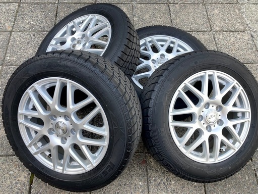 【お取引中】◆16インチ 4本 スタッドレスタイヤ ICE NAVI6 205/60R16 社外アルミホイール BADX D.O.S Gavial Ⅱ 16×6.5J 114.3×5H +53 ノア ヴォクシー ステップワゴン セレナ等 グッドイヤー アイスナビ