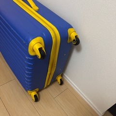 スーツケース ブルー イエロー 86L Lサイズの画像