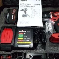 ☆値下げしました☆新品☆UBERMANN☆18V☆充電式振動ドリルドライバー5.0Ahセット☆本体・UB18VVDDBL60BFS☆バッテリー・UB18VBP50☆充電器・UB18VCG6A☆インパクトドライバー☆コメリブランド☆の画像