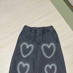 スプレーハートデニムパンツ Lの画像
