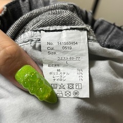 スプレーハートデニムパンツ Lの画像
