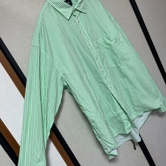 H&M エイチアンドエム ストライプ 長袖シャツ Lの画像