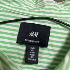 H&M エイチアンドエム ストライプ 長袖シャツ Lの画像