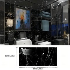 大理石調リメイクシート　ブラック　40枚セットの画像