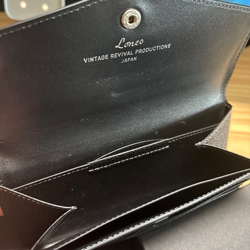 コンパクト長財布　姫路黒桟革　Loneo 