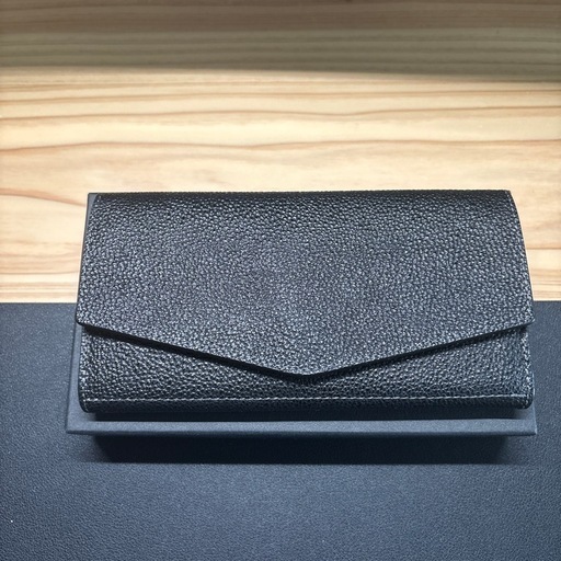 コンパクト長財布　姫路黒桟革　Loneo