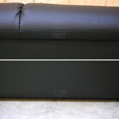 ≪zyt2474ジ限≫ 美品 ３人掛けソファ 幅180cm 合成皮革 ブラック リビング/応接/中古家具/宮城県仙台市 70926-04の画像
