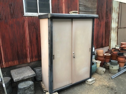 物置 収納庫 スライドドア 鍵付き 120cm×50cm×高さ163cm