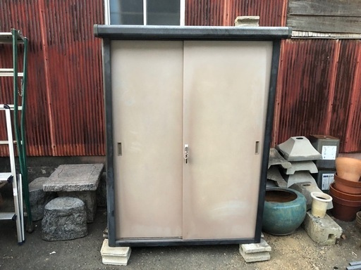 物置 収納庫 スライドドア 鍵付き 120cm×50cm×高さ163cm