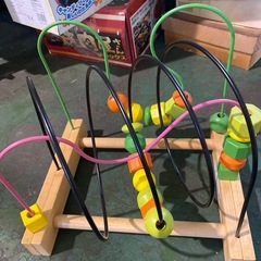  木製ビーズ通し 知育玩具の画像