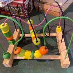  木製ビーズ通し 知育玩具の画像