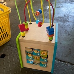  木製ビーズ通し 知育玩具の画像