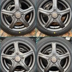㉙155/65R14新品タイヤ4本と中古美品ホイールとナット付きの画像