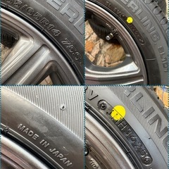 ㉙155/65R14新品タイヤ4本と中古美品ホイールとナット付きの画像