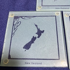 ニュージーランド地図　ガラス製コースターの画像