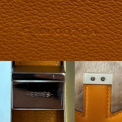 HERMESエルメス2002WALLET2002ウォレットコンパクトウォレットコンパクト財布ウエストポーチコインケース付き財布小銭入れ有さいふサイフシンプルウォレットスマートウォレットベルトバッグフラップブラウン茶色オレンジC2018年製造レザー12×12×3の画像