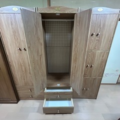NO.1　木製衣装クローゼット　引き出し2つ付きの画像