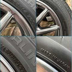 ㉚155/65R14新品タイヤ4本と中古ホイールとナット付きの画像