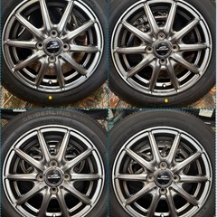 ㉚155/65R14新品タイヤ4本と中古ホイールとナット付きの画像