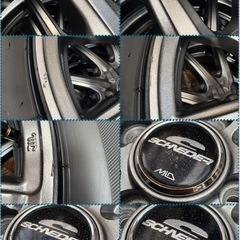 ㉚155/65R14新品タイヤ4本と中古ホイールとナット付きの画像