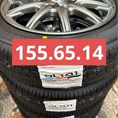 ㉚155/65R14新品タイヤ4本と中古ホイールとナット付きの画像