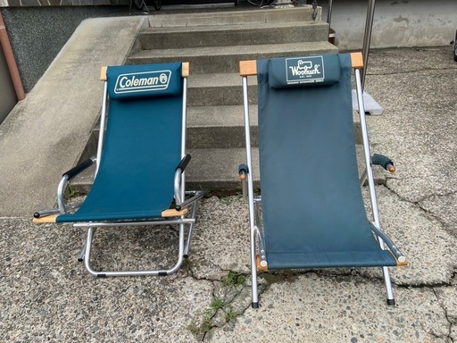 コールマンロッキングチェア　ウールリッチリクライニングチェア　
2台セット