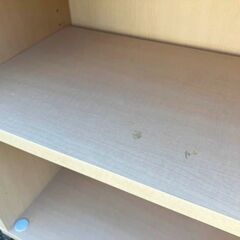 ②メーカー不明◆ラック 収納棚 ナチュラル色 2段 木製棚の画像