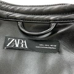 186004 ZARA ザラ レザージャケット L ブラック ポリエステル [0000000001438]の画像