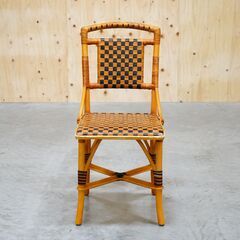 ≪zyt2477ジ≫ ASPLUND/アスプルンド ラタンチェア レザー編み込み 籐/革巻き/エスニック/アジアン/バリ/リゾート家具/ブランド家具/中古家具/宮城県仙台市 70920-15の画像