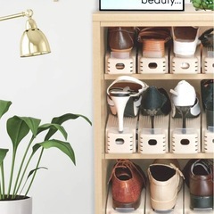 👞収納量が2倍‼︎6足分シューズラック👠靴収納🥿の画像