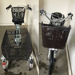 A-155△v岐阜発/ヤマハ/PAS/電動アシスト三輪自転車/スイングあり/3段変速/バッテリー8.7Ah/充電器付き/走行確認/現状品/管18s/R7.9/10 △の画像
