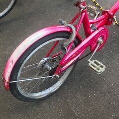【ジャングルジャングル石川金沢店】  折りたたみ自転車 ﾋﾟﾝｸ 20ｲﾝﾁ   動作確認／クリーニング済みの画像
