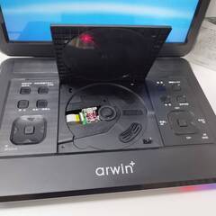【良品】arwin APD-141F/14.1インチ フルセグ＆ワンセグテレビ搭載 ポータブルDVD＆マルチプレーヤーの画像