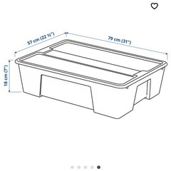 IKEA SAMLA サムラ ふた付きボックス, 透明, 79x57x18 cm/55 l 3個セットの画像